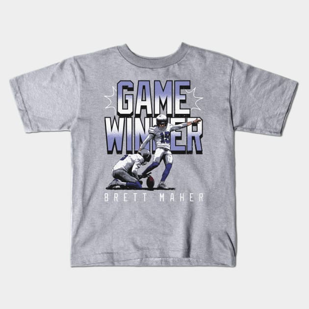 Brett Maher Dallas Game Winner Kids T-Shirt by Chunta_Design